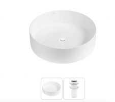 Набор 2 в 1: накладная раковина и донный клапан Wellsee Coax 20213866R Набор 2 в 1: накладная раковина и донный клапан Wellsee Coax 20213866R