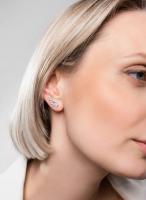 Серьги серебро 925 пробы каффы клаймберы с фианитом