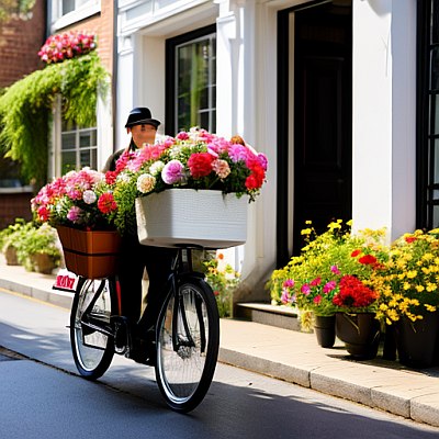 Доставка цветов (картинка сгенерирована нейросетью)