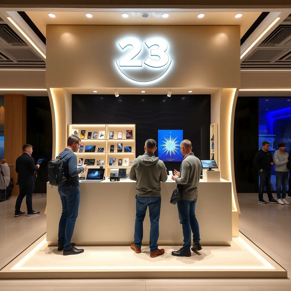 прилавок магазина торгующего смартфонами прилавок магазина торгующего смартфонами